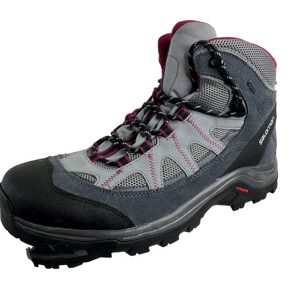 Salomon Boots Womens Sz 9.5 Gray Mauve Hiking Contagrip Ortholite $230 New - Picture 6 of 15